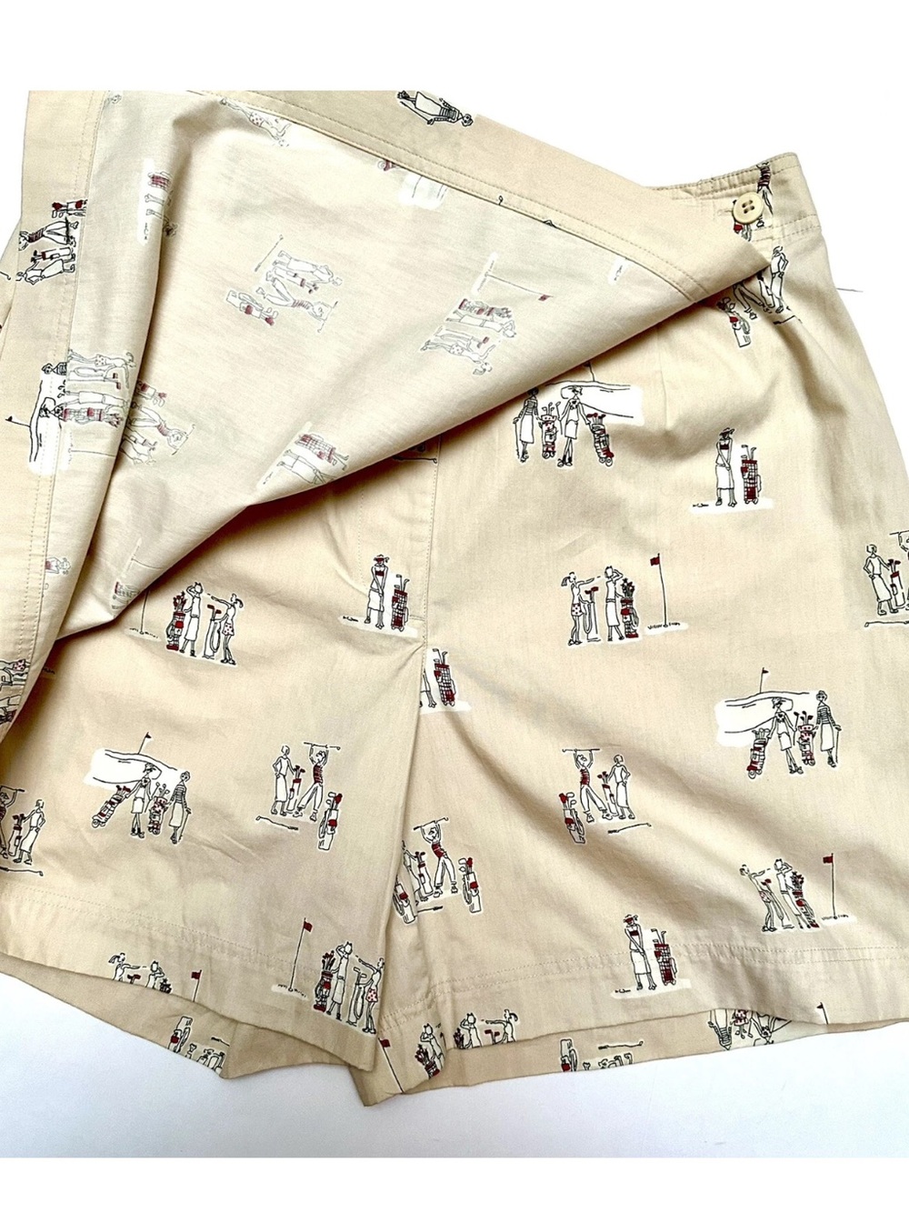 NEW Charter Club Golf Scene novelty Graphic print/ skirt shorts skort 10 VTG